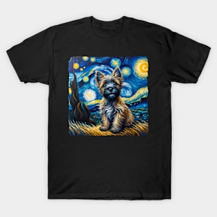 Starry Cairn Terrier Portrait - Dog Portrait T-Shirt